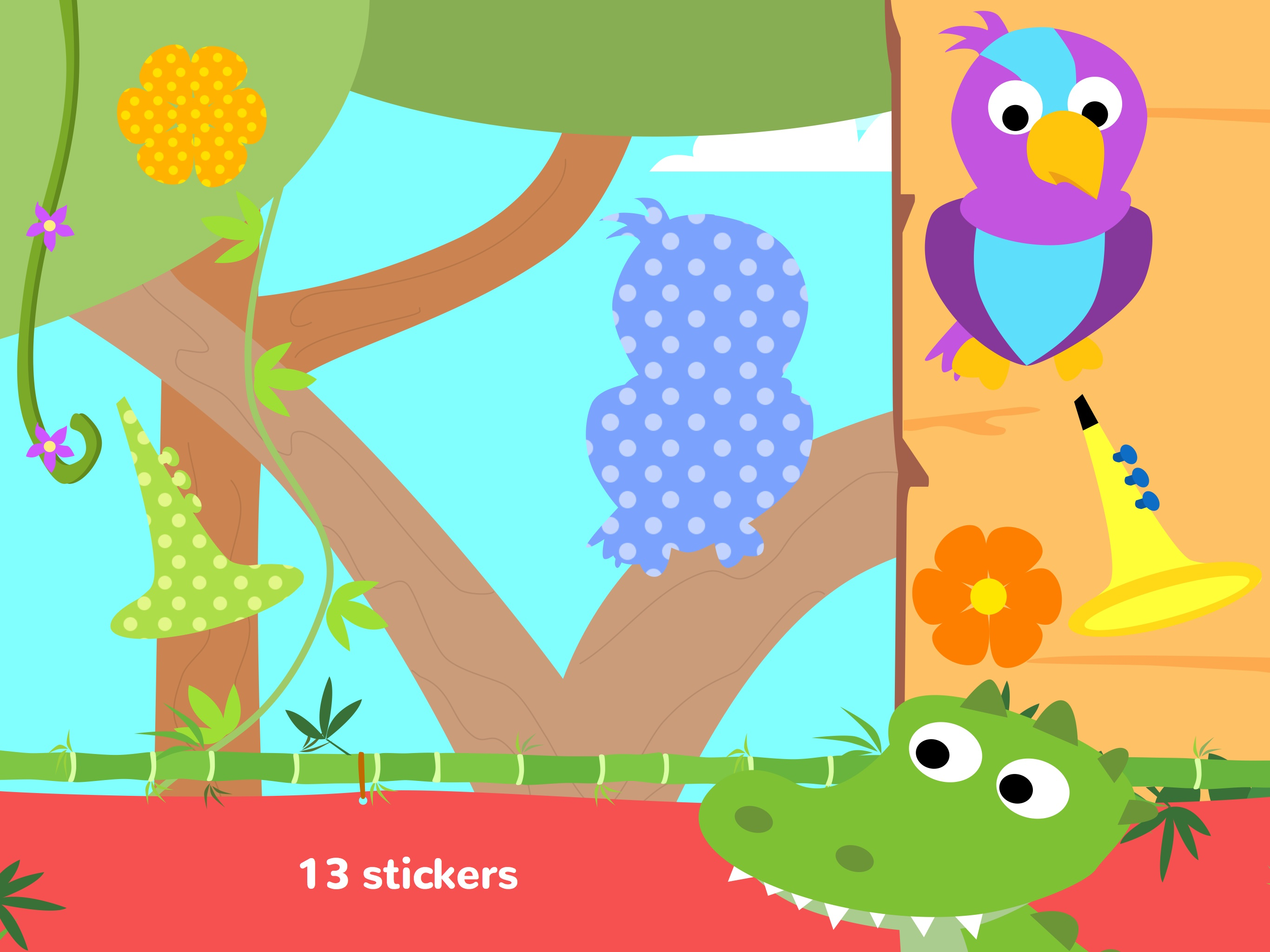 Fun Jungle Animals - Puzzles and Stickers for Kids