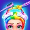 Rainbow Hair Salon! Girl Kids Dressup Makeup Games