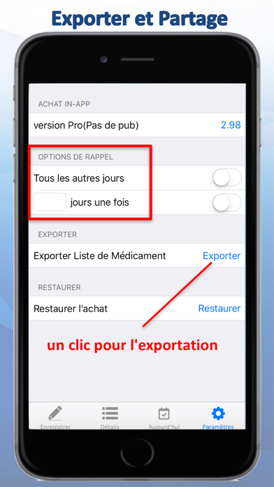Screenshot #2 pour Pill Alert Alerte Pilule - Rappels de médicaments