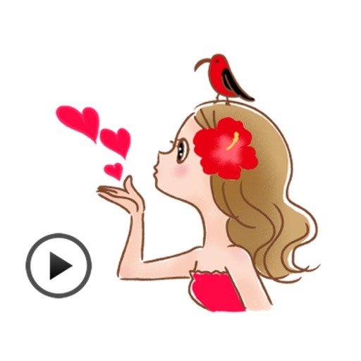 Animated Beautiful Hula Girl Sticker iOS App
