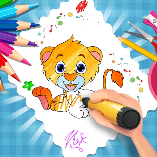 Animals Coloring Page Game - Jungle Dairy