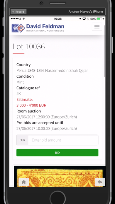 Screenshot #3 pour David Feldman Auctioneers