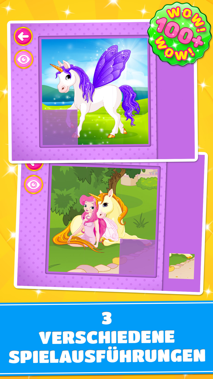 Niedliche Pony- und Einhornrätsel  Puzzle-Spiel