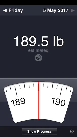 Captura de pantalla de True Weight en iPhone 2