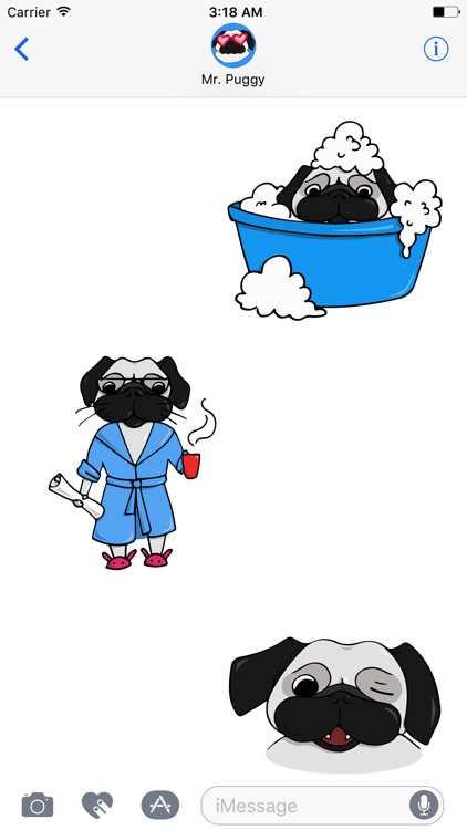 Mr. Puggy - Pug Dog Stickers