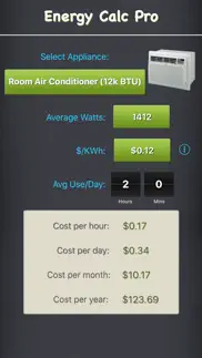energy calc pro - appliance energy cost calculator iphone screenshot 3