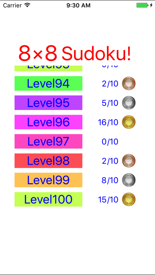 #3. 6x6 & 7x7 & 8x8 SUDOKU from Easy to Difficult (iOS) 由: Kozo Terai