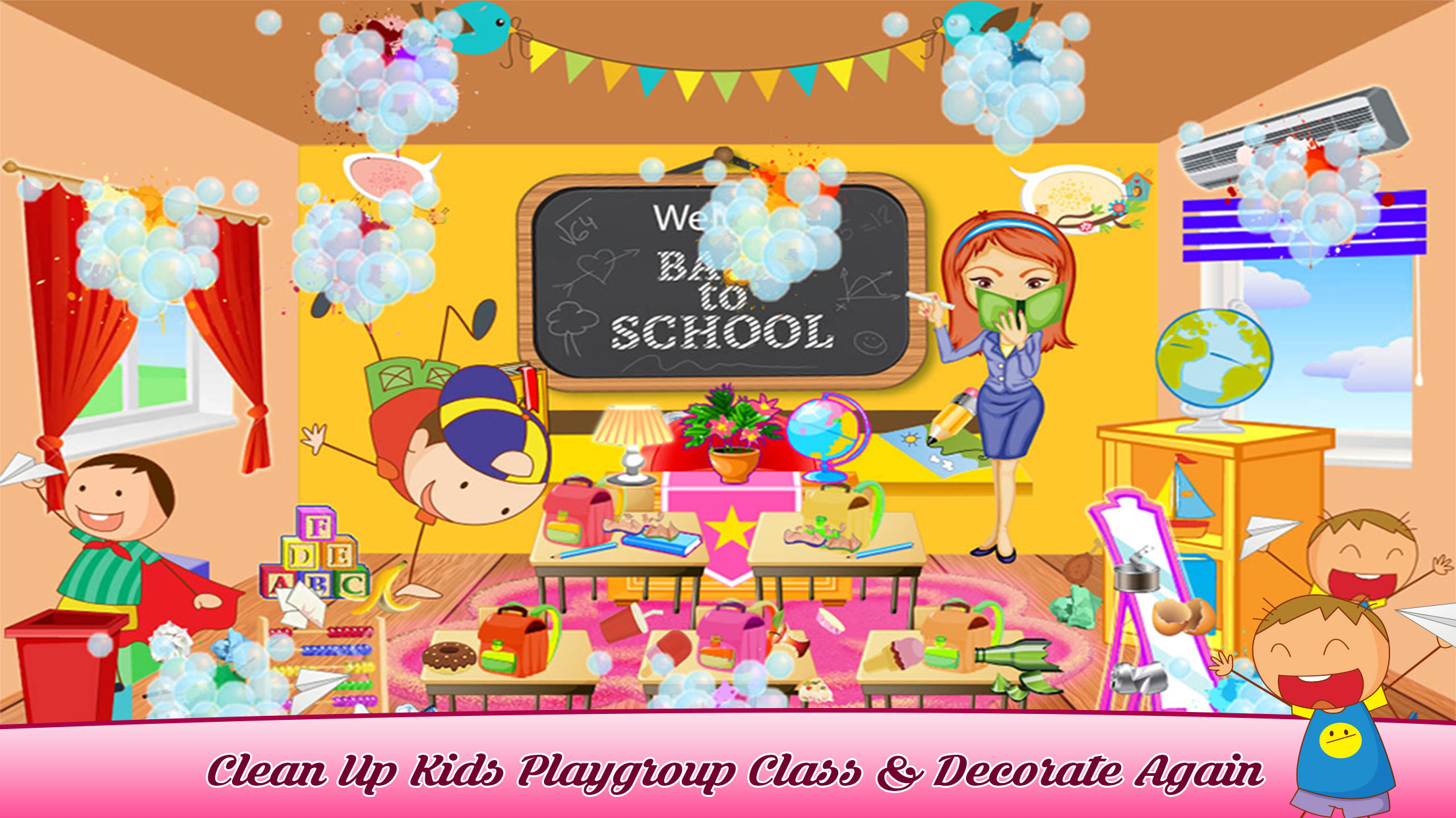 Teacher Classroom Clean Up Play, School Decor Wash