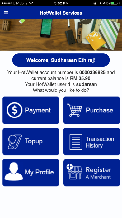HotWallet app screenshot