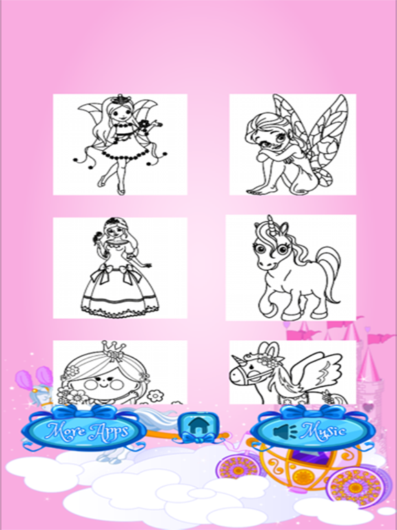 Princess Coloring Book Draw Paint for Kids & Adult iPad screenshot