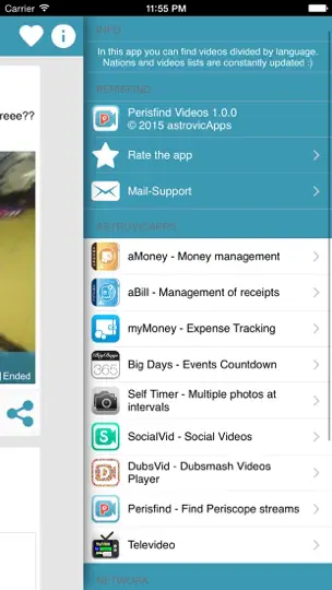 Captura de pantalla de Perisfind - Videos Finder For Periscope en iPhone 4