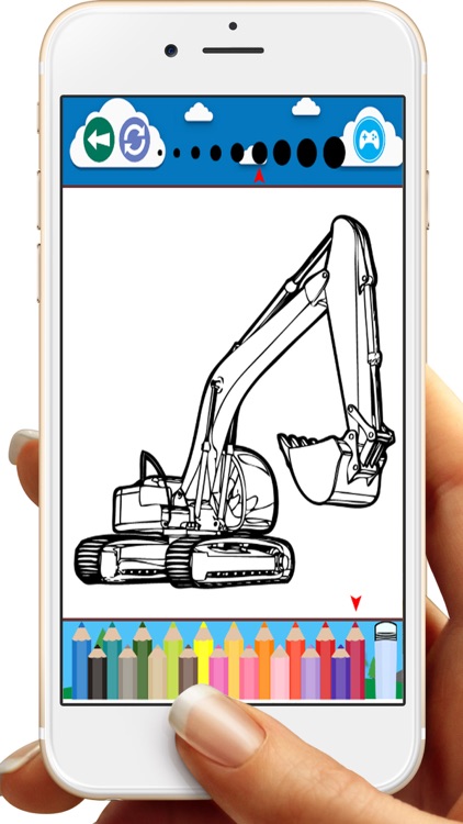 Excavator Backhoe Coloring Book Games for Kids
