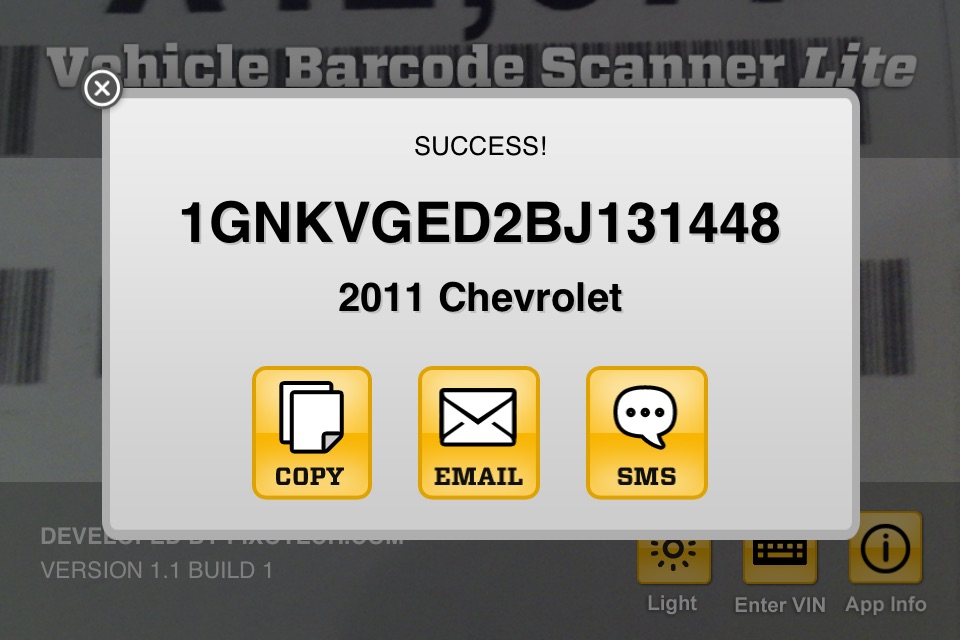 VIN Barcode Scanner LITE screenshot 2