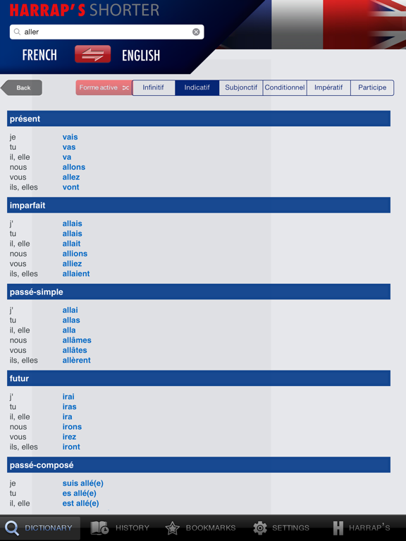 Harrap's Shorter dictionary iPad screenshot 4 - Reference app