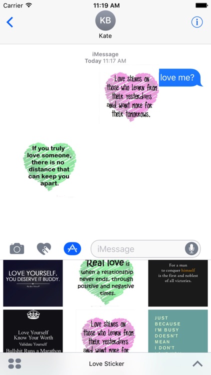 Animated Love Quotes Sticker Pack for iMessage screenshot-3