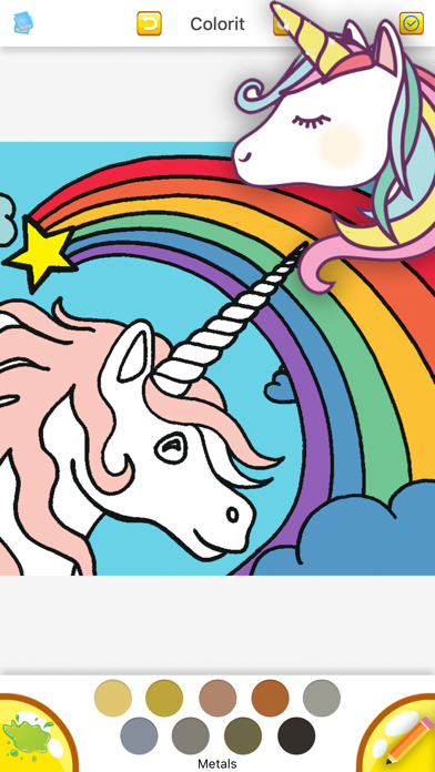 Screenshot #2 pour Cute Unicorn Coloring Drawing Book for Girl