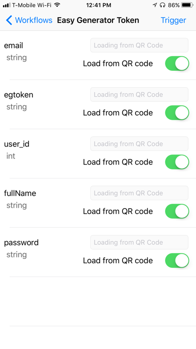 Screenshot 2 of Numanage QR Trigger App