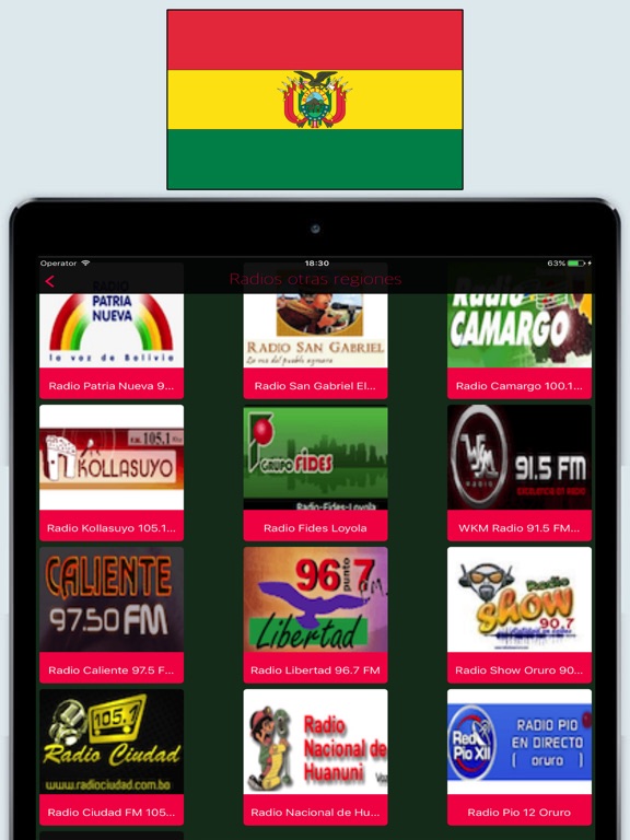 Radios de Bolivia / Emisoras Top en Vivo FM y AM iPad screenshot 4 - Entertainment app