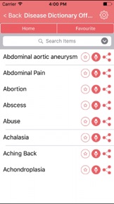 Disease Dictionary - Disease List screenshot
