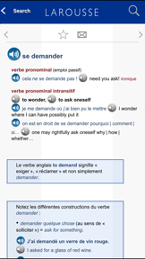 French-English Unabridged dictionary screenshot