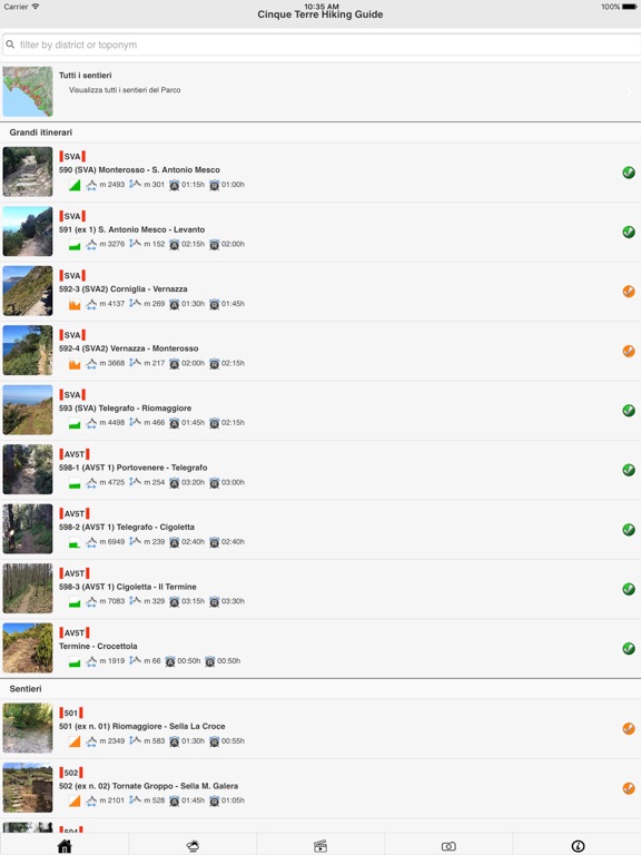 Parco Nazionale delle 5 terre plus iPad screenshot 2 - Navigation app