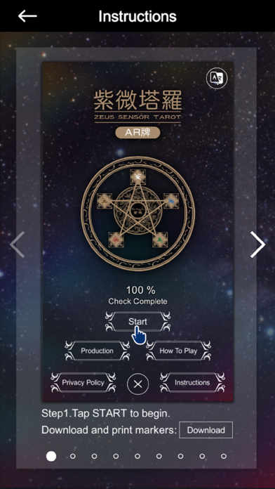 Screenshot #1 pour Zeus Sensor Tarot - Augmented Reality