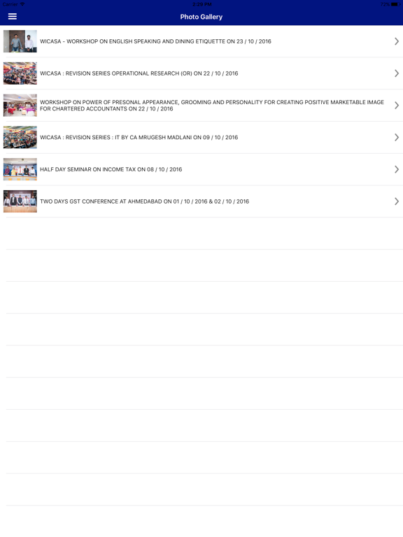 ICAI Ahmedabad iPad screenshot