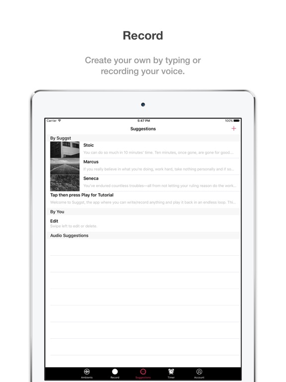 Suggst - Learn, Meditate with Self Suggestions iPad screenshot