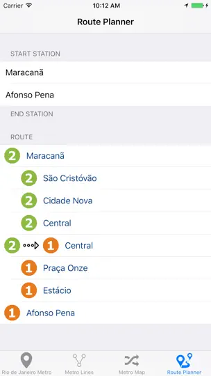 Screenshot von Rio De Janeiro Metro auf dem iPhone 2