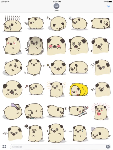 Puffy Pug Emoji & Sticker screenshot 2