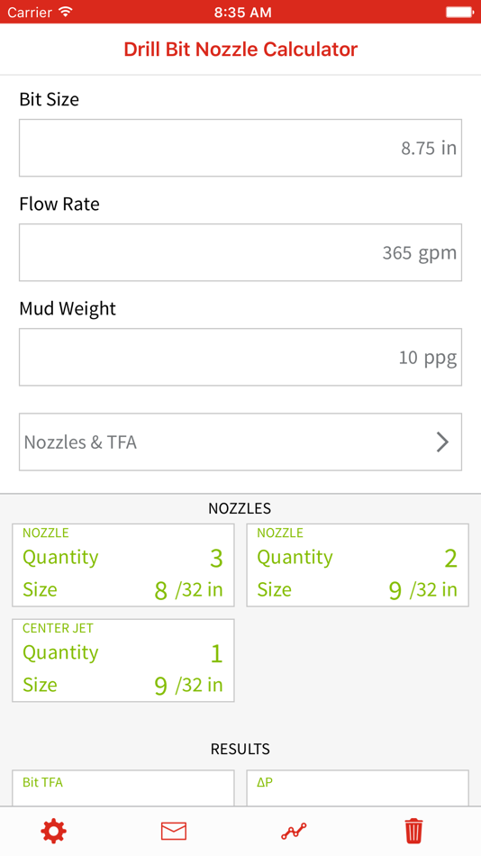 Drill Bit Nozzle Calculator - 7.2.6 - (iOS)