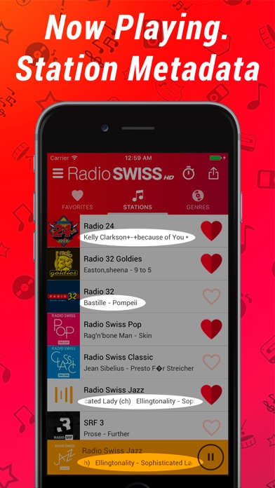 Radio Swiss HD iPhone screenshot 3 - Music app