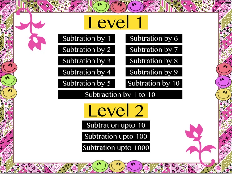 Subtraction by/upto