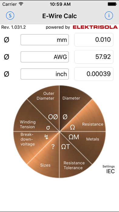 Screenshot #1 pour E-Wire Calc