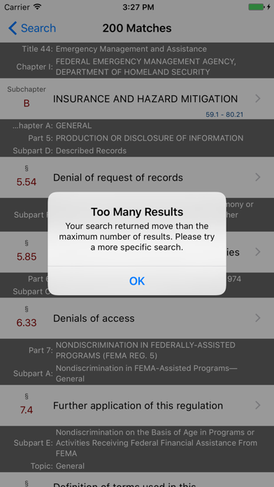 44 CFR - Emergency Management and Assistance (Law) iPhone screenshot