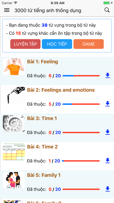 Screenshot #1 pour Từ vựng tiếng anh theo chủ đề: 3000 từ thông dụng