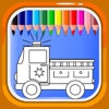 Car Fire Truck Coloring Page Drawing Book