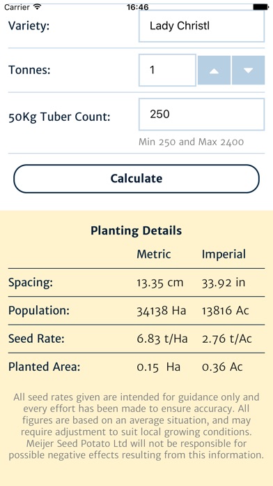 Meijer Seed Calculator screenshot 3