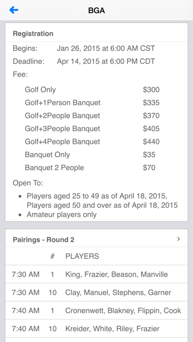 Screenshot #2 pour BGA - Birmingham Golf Assoc