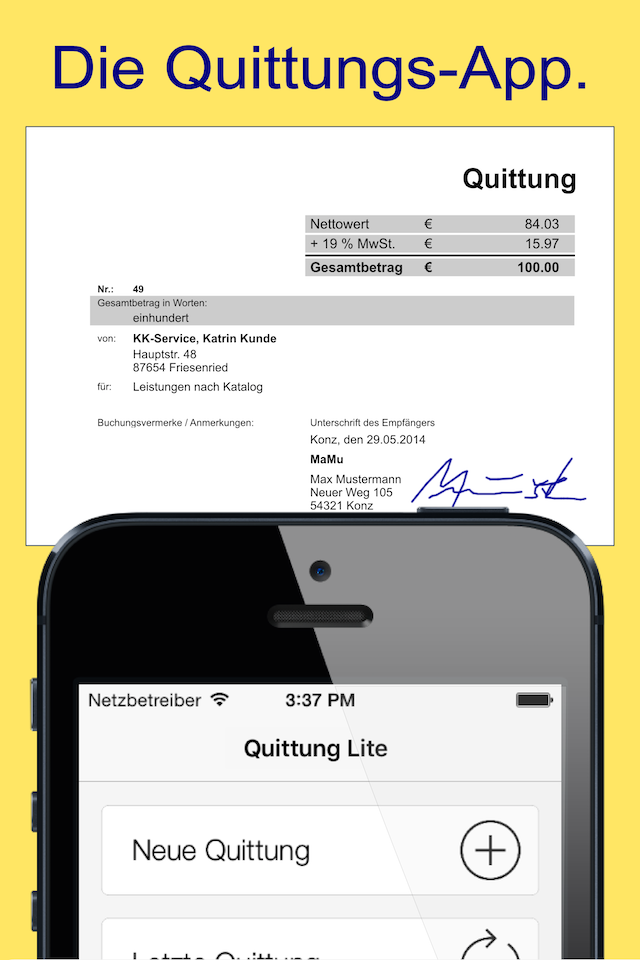 Quittung Lite - Der Quittungsblock.