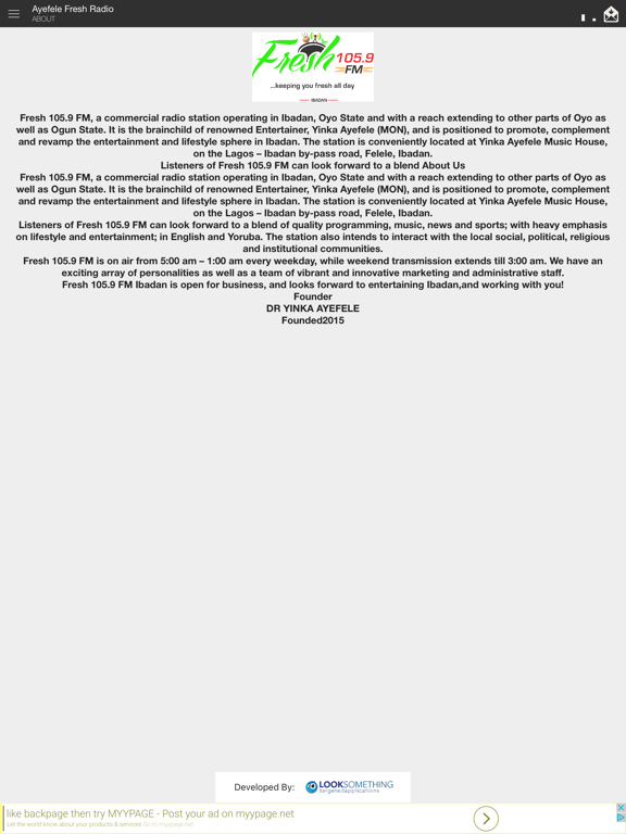 Ayefele Fresh Radio iPad screenshot 3 - Music app