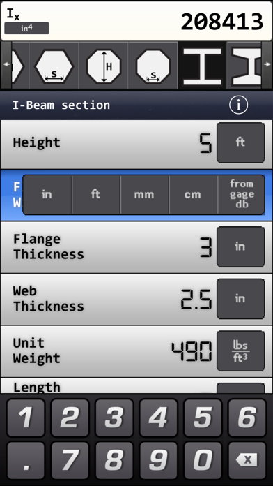 META Calculator: Geometry, Mechanics, Volume, Weight & Surfaces Screenshot 3