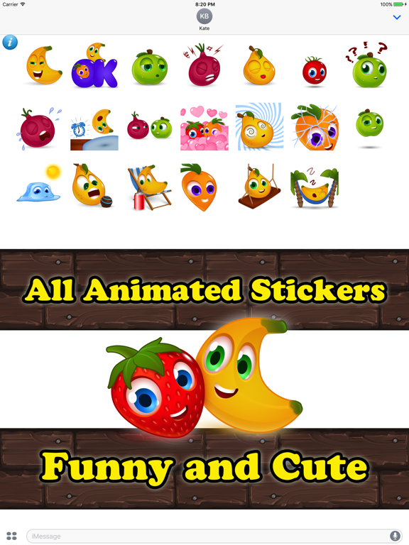 Screenshot #4 pour BANANAS: Animated Funny Cute Fruit Stickers