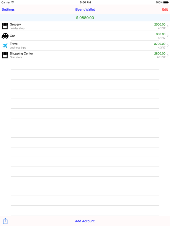 Screenshot #1 for Spend Wallet Budget Lite