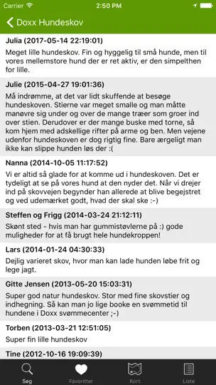 Screenshot von Hundeskove I Danmark - Hundeskovene.dk auf dem iPhone 4