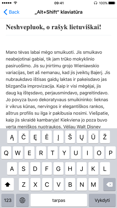 Screenshot #1 pour Lietuviška klaviatūra „Alt+Shift“