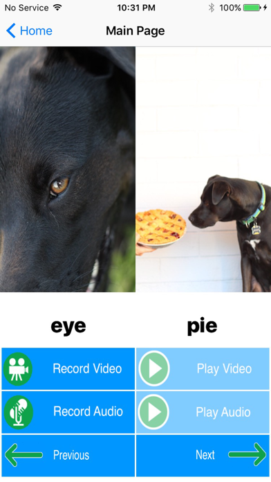 Puppy Minimal Pairs iPhone screenshot 1 - Education app
