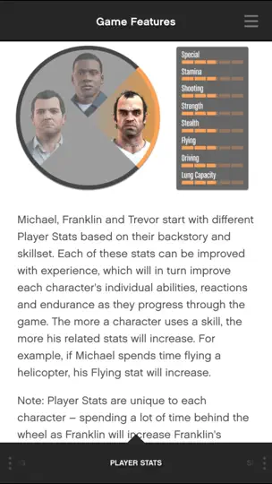 Captura de pantalla de Grand Theft Auto V: The Manual en iPhone 5