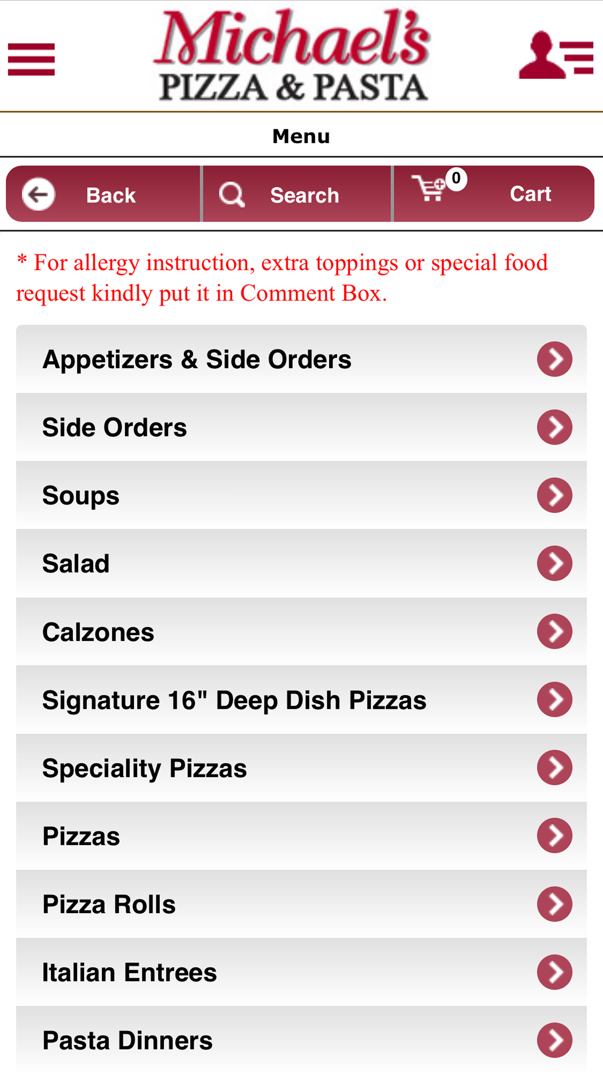 Michael's Pizza & Pasta