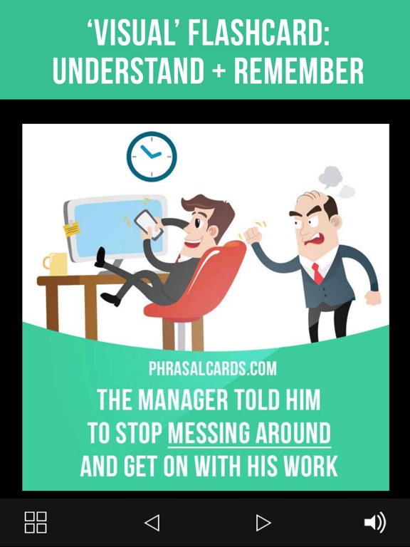English Phrasal Verbs Cards iPad screenshot 4 - Education app